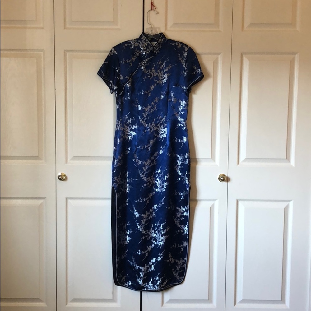 Sapphire blue cheongsam
